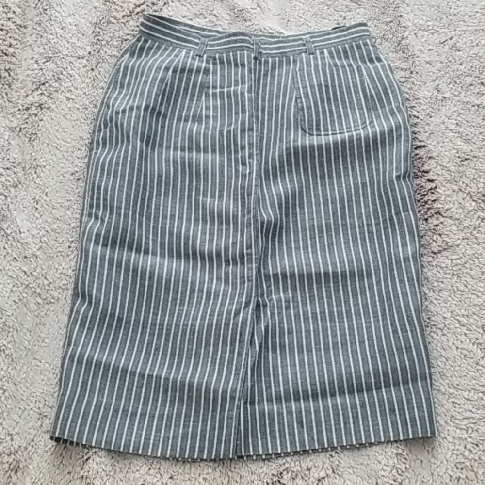 Blue & White Striped Nautical Pencil Skirt